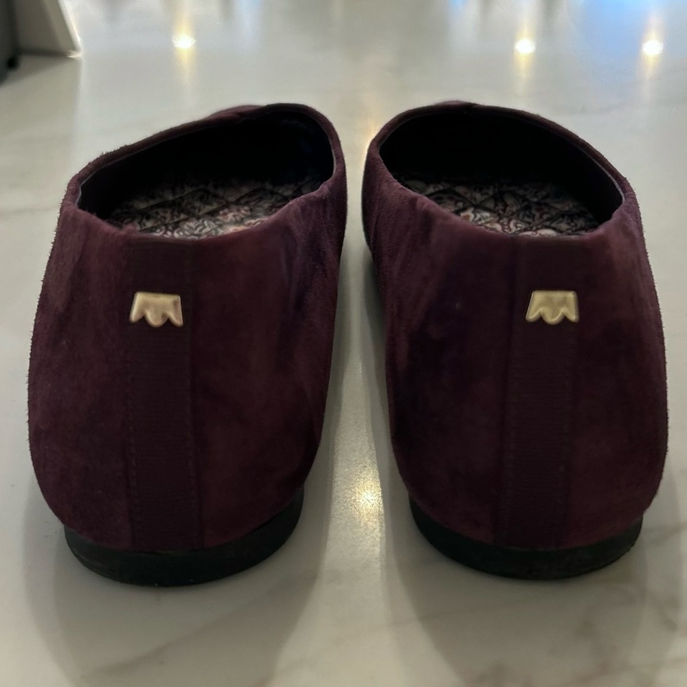 Birdies Goldfinch Mulberry Size 7.5 Ballet Flats Pointed Toe Suede EUC - Picture 8 of 15